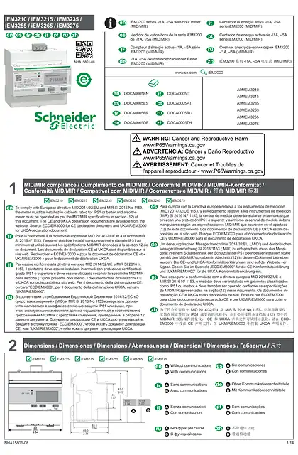 schneider施耐德iEM3210 _ iEM3215 _ iEM3235 _ iEM3255 _ iEM3265 _ iEM3275 - 说明书